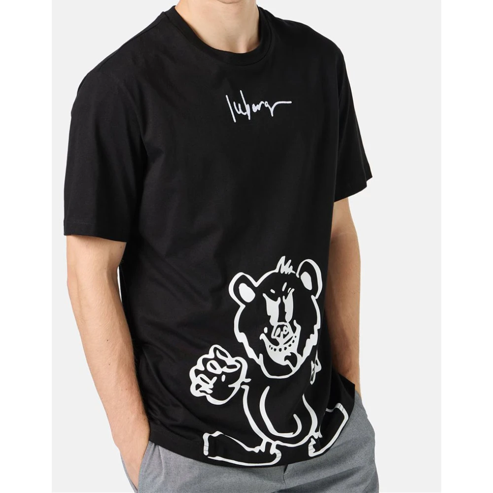 Iceberg T-shirt met korte mouwen met logo en print Black Heren
