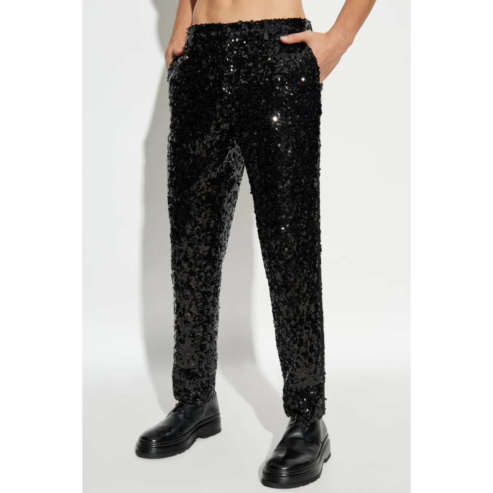 Dolce & Gabbana Pailletbroek Black Heren