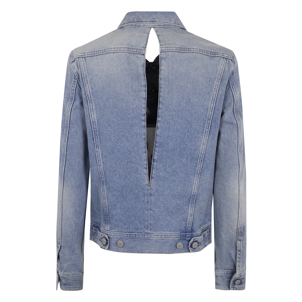 MM6 Maison Margiela Sporty Zip-Up Jas Blue Dames