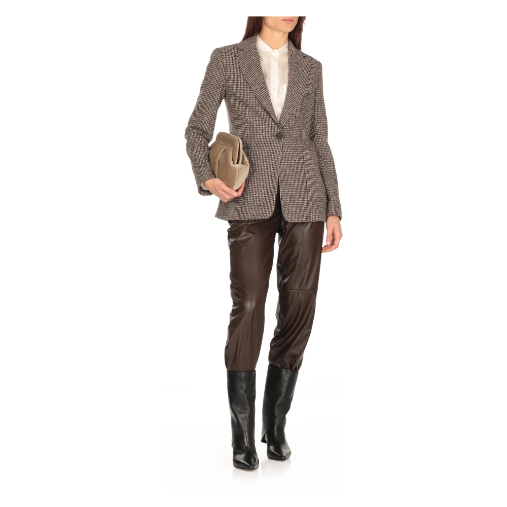 Antonelli Firenze Bruine Wol Alpaca Blazer Vrouw Brown Dames