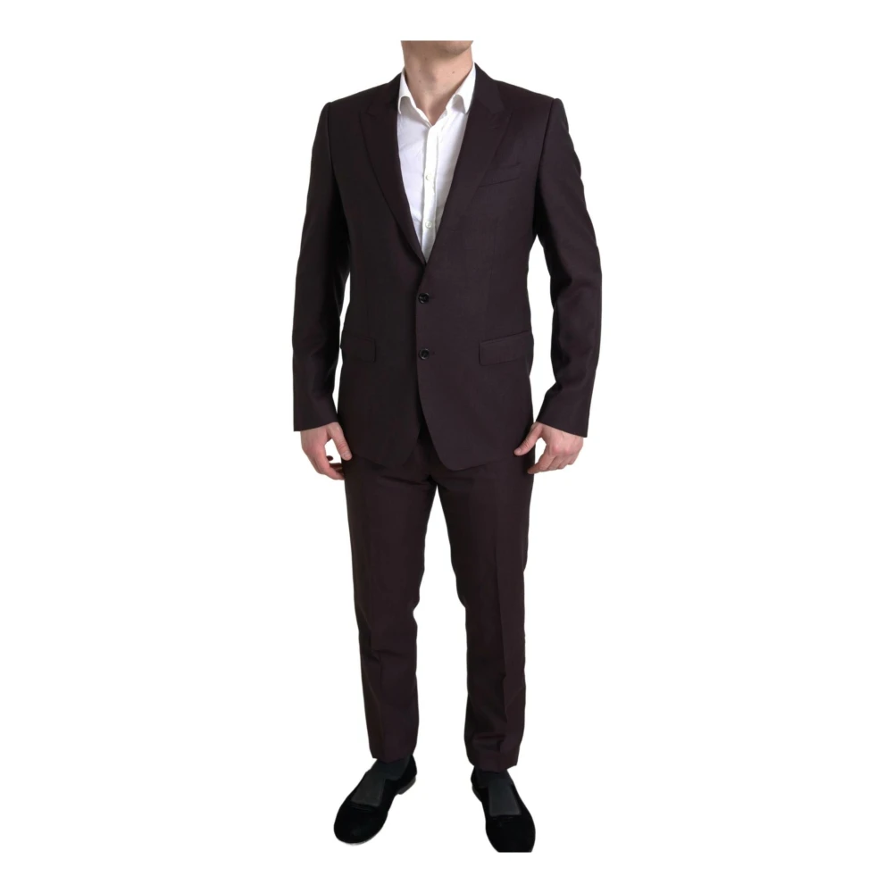 Dolce & Gabbana Men's Brown Single Breasted Slim Fit Suit