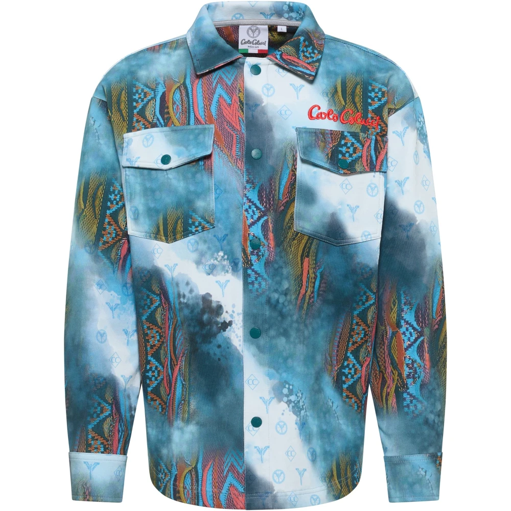 Carlo colucci Print Overshirt met Klassieke Details Multicolor Heren