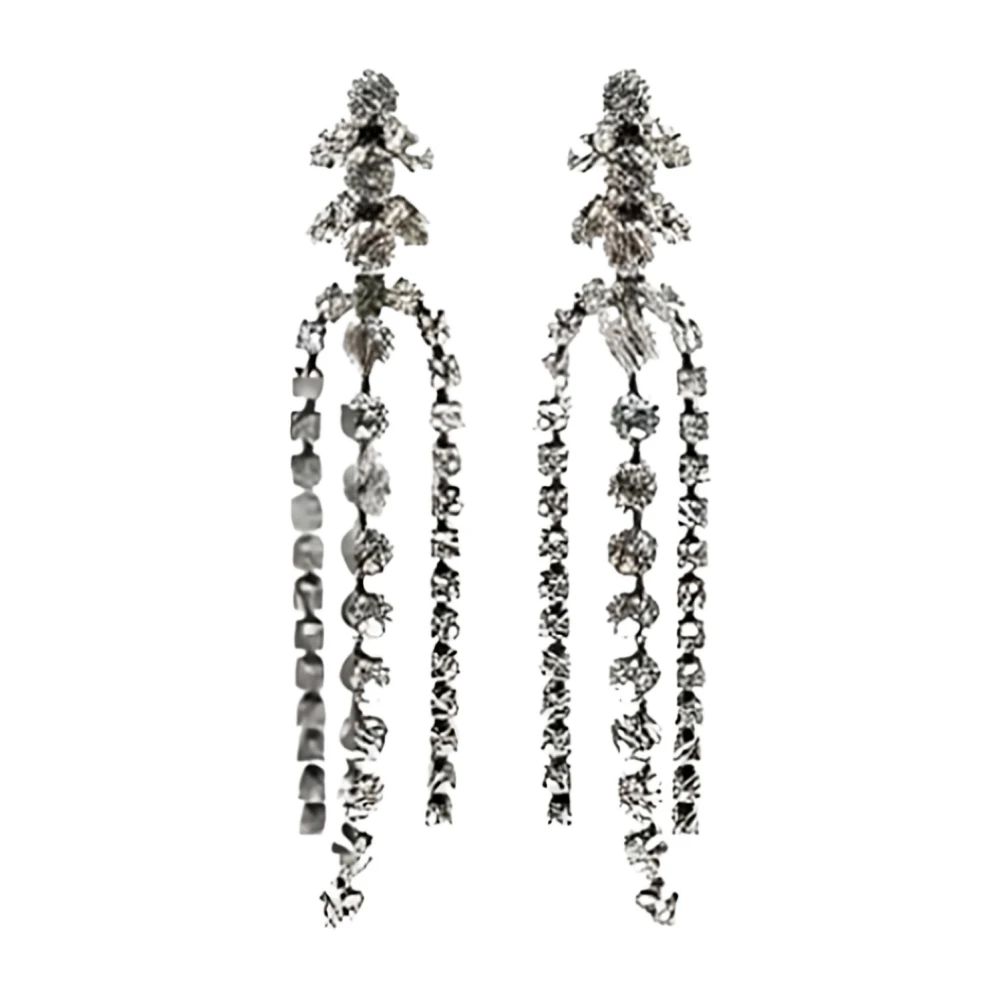 Isabel Marant Transparenta silverörhängen med strass Gray, Dam