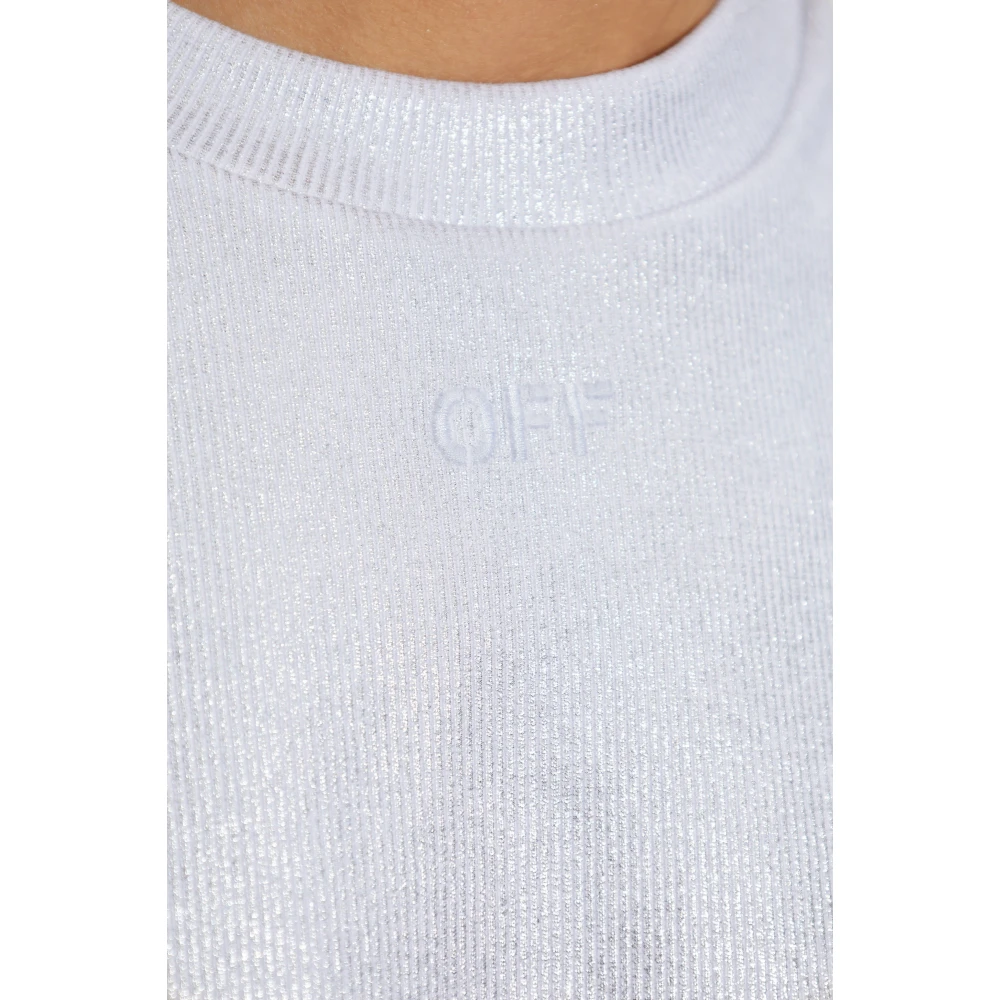 Off White Korte loszittende t-shirt Gray Dames