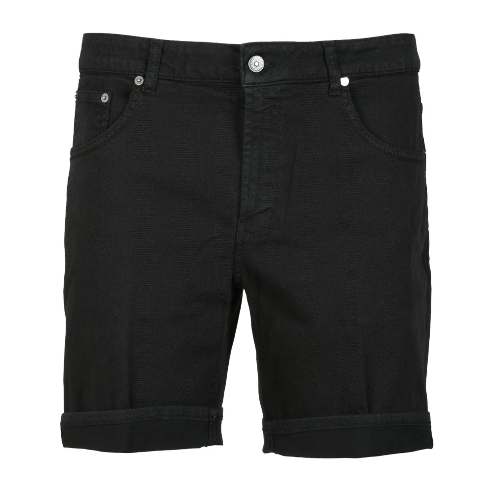 Dondup Men's Black Denim Shorts, W35, Bermuda Denim Shorts