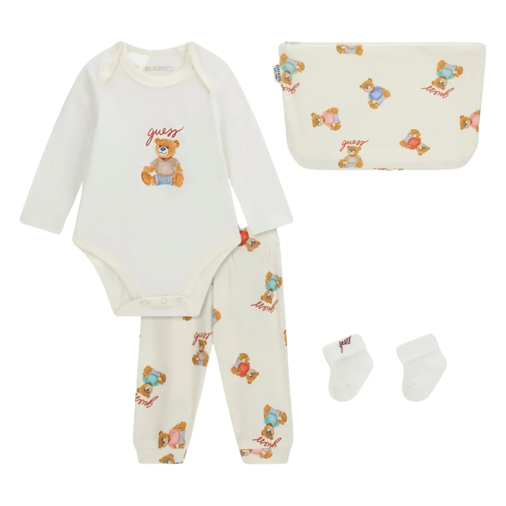 Guess , Kids Sets, Unisex, Beige, 0 M, Teddy Bear Bodysuit Gift Set