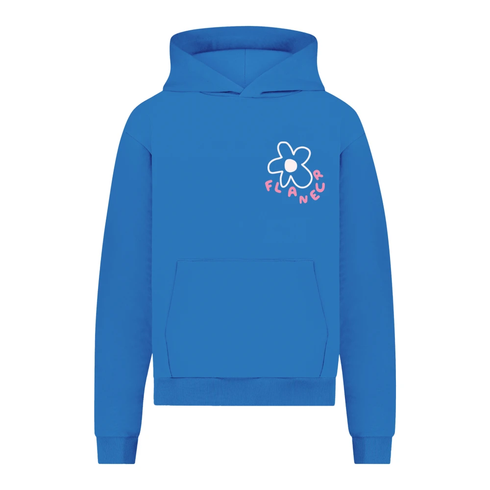 Flâneur Blomster Hoodie för Män Blue, Herr