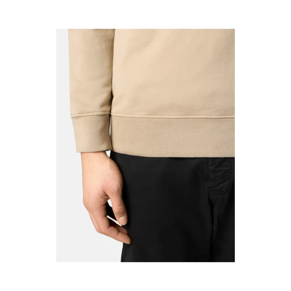 Stone Island Woestijn Half Zip Katoenen Sweatshirt Beige Heren