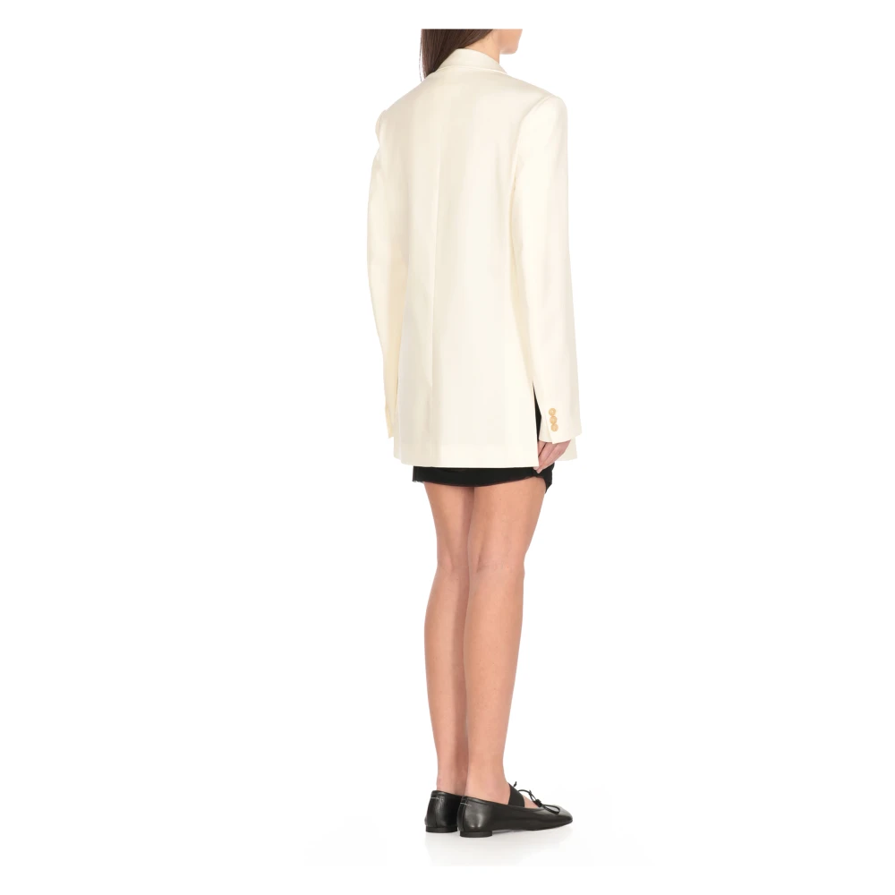 MM6 Maison Margiela Ivoor Blazer met Reverskraag Beige Dames