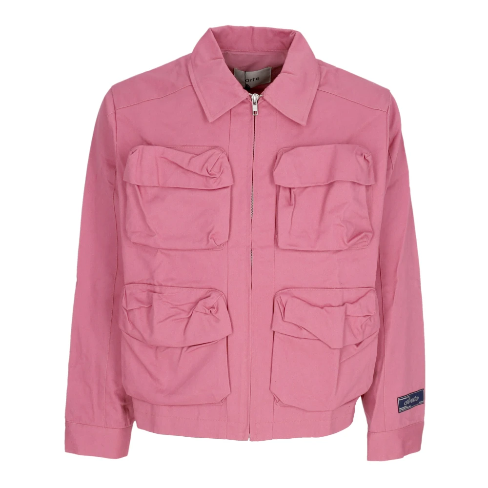 Arte Antwerp Mannelijk Roze Jassen Heren, L, Nylon, Nylonjas Met Zakken