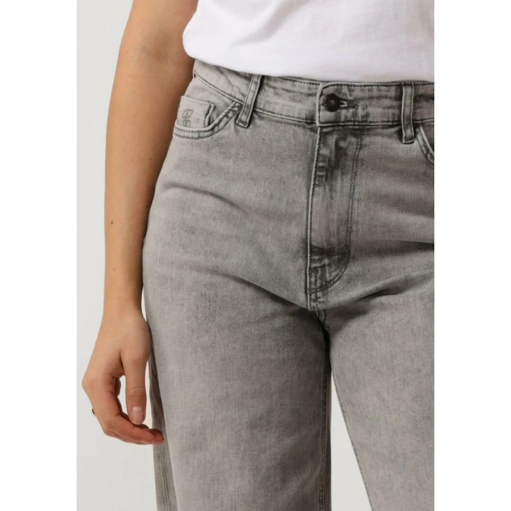 By-Bar Wijde Grijze Broek Lina Mj Gray Dames