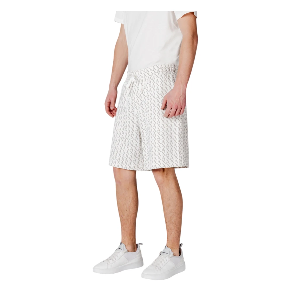 Armani Exchange Witte Kanten Sluiting Katoenen Shorts White Heren
