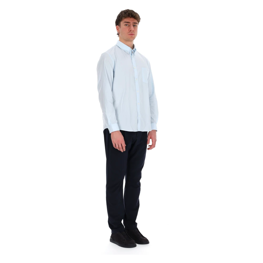 A.p.c. Heldere Blauwe Cam Cot Shirt Blue Heren