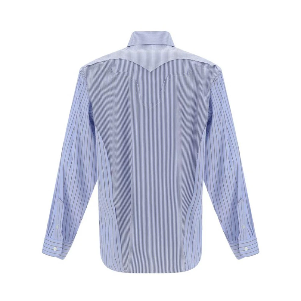 Maison Margiela Multi-gelaagd Katoenen Overhemd met Klassieke Kraag Blue Heren