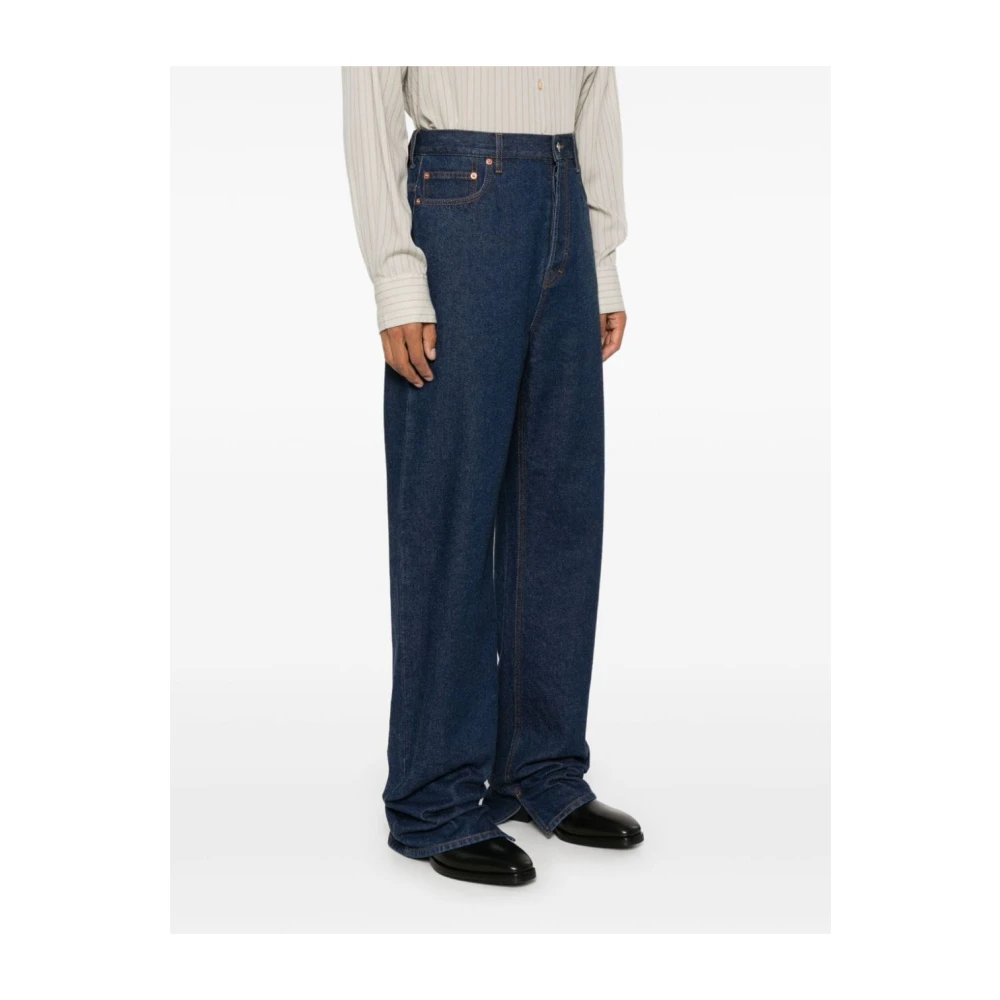 Gucci Blauwe Gewassen Denim Jeans Blue Heren