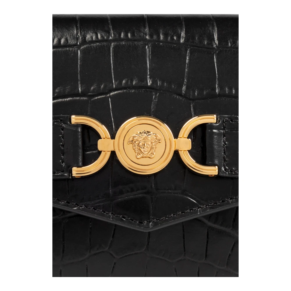 Versace Leren portemonnee Black Dames