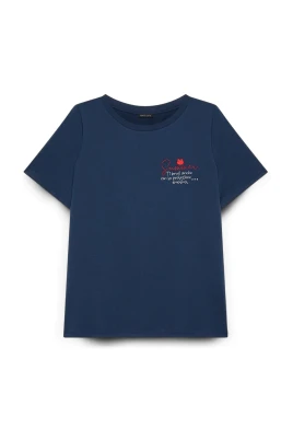 Bomulls T-shirt med Tryck