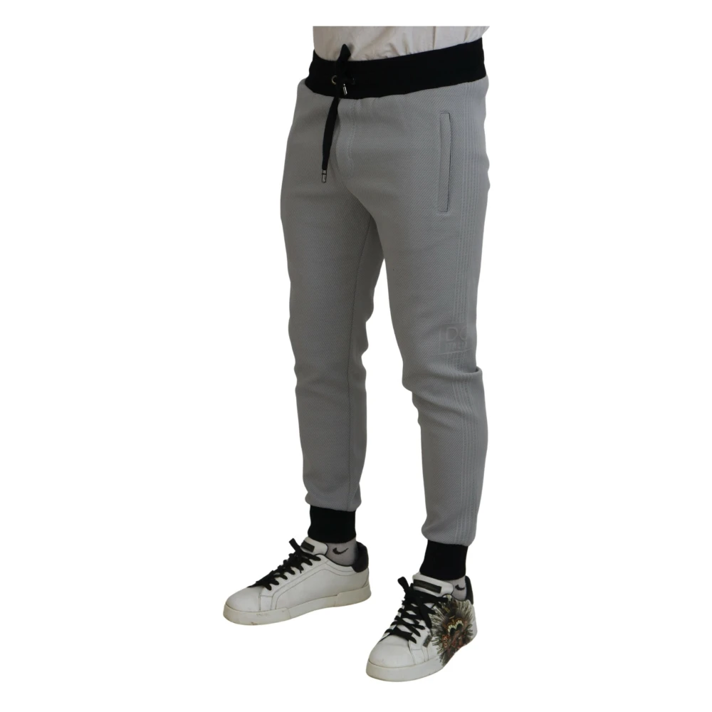 Dolce & Gabbana Elegante Grijze Jogger Broek Gray Heren