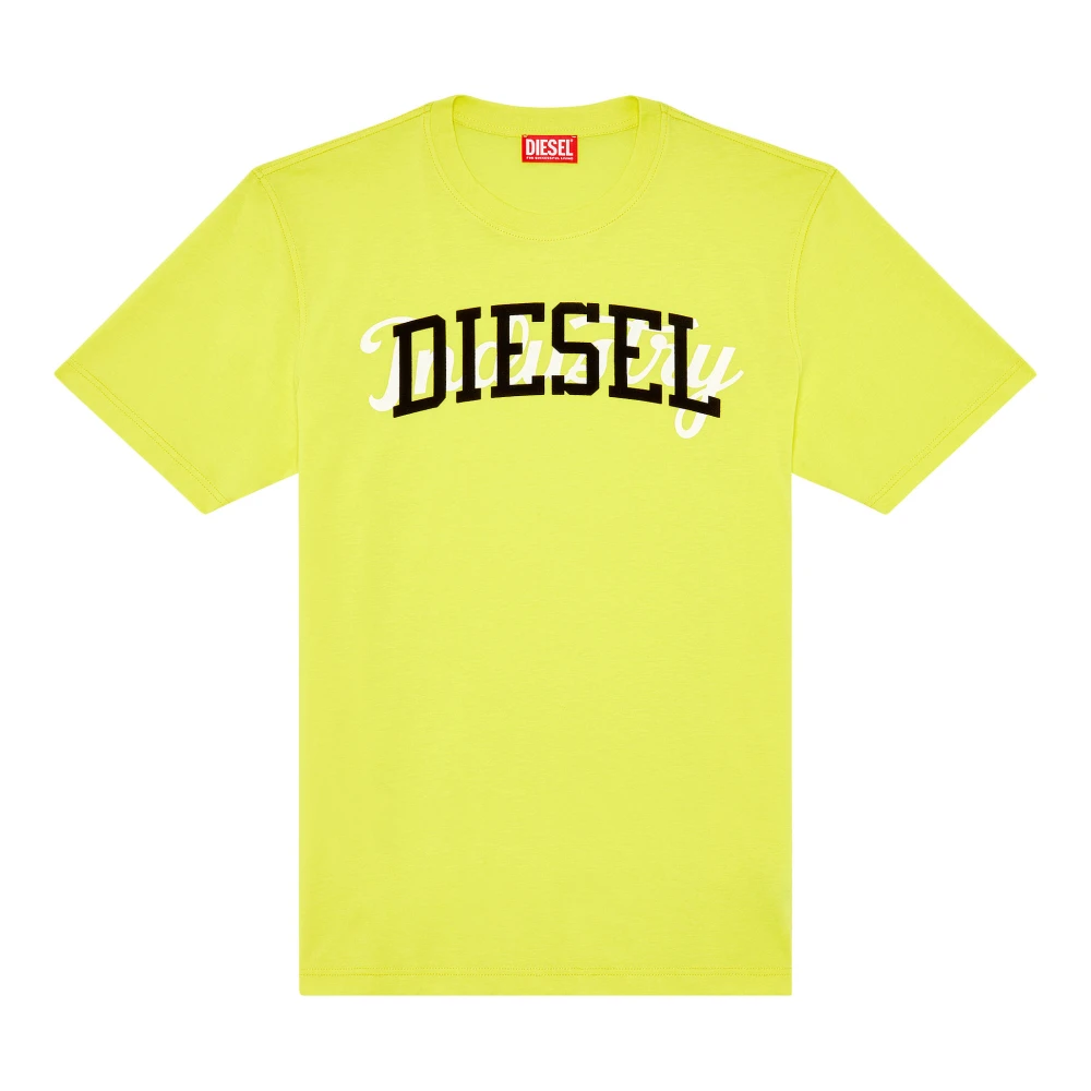 Diesel T-shirt with contrasting prints Yellow Heren