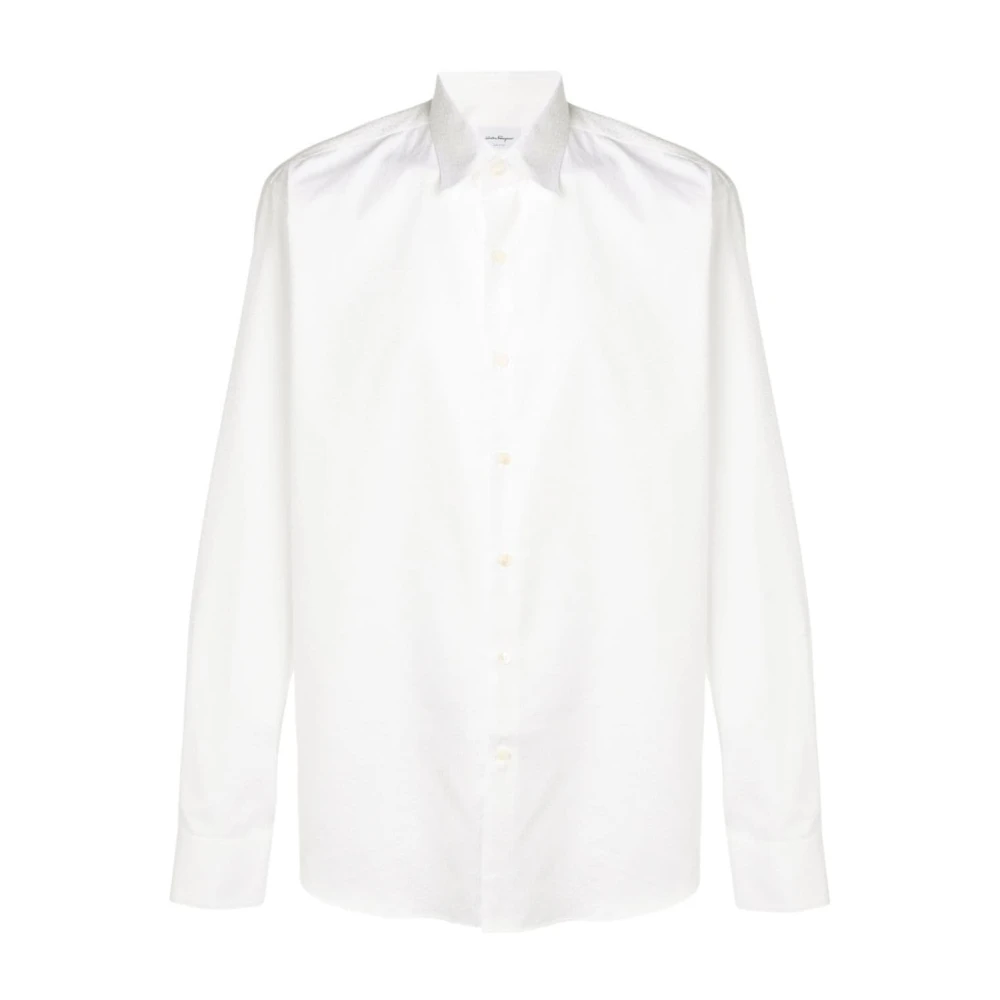 Salvatore Ferragamo Casual overhemd White Heren