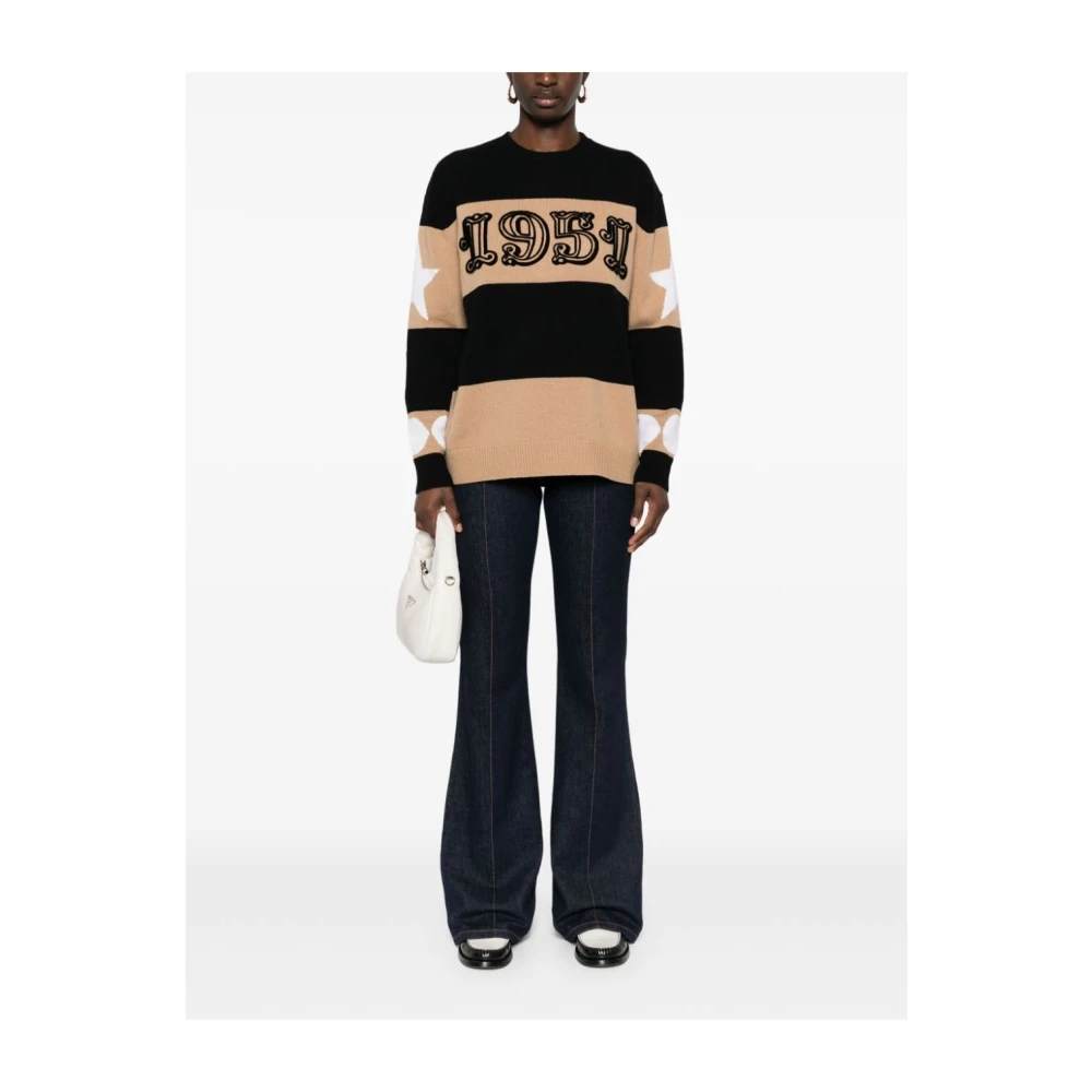 Max Mara Gestreepte Wol-Kasjmier Trui Multicolor Dames