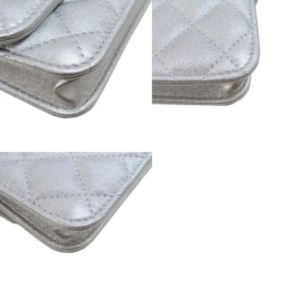 Chanel Vintage Pre-owned Leather chanel-bags Gray Dames