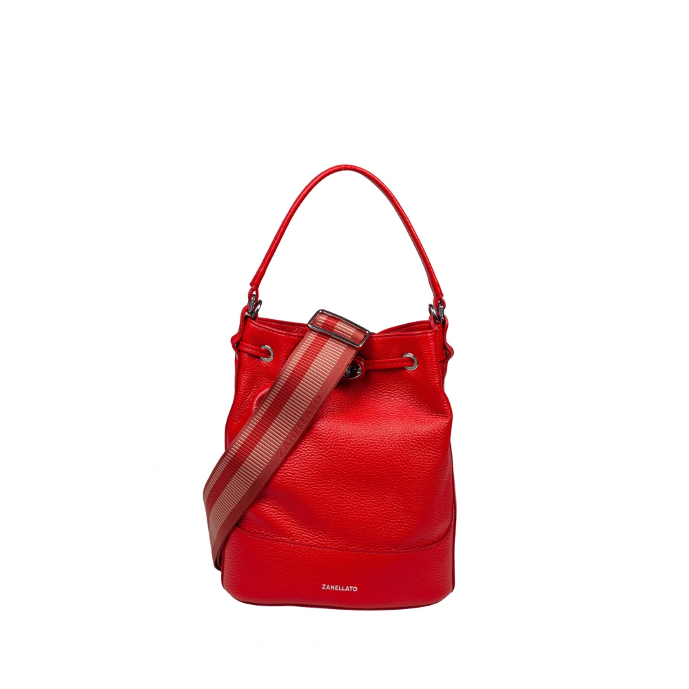 Zanellato Rode leren bucket tas Draaibare sluiting Red Dames