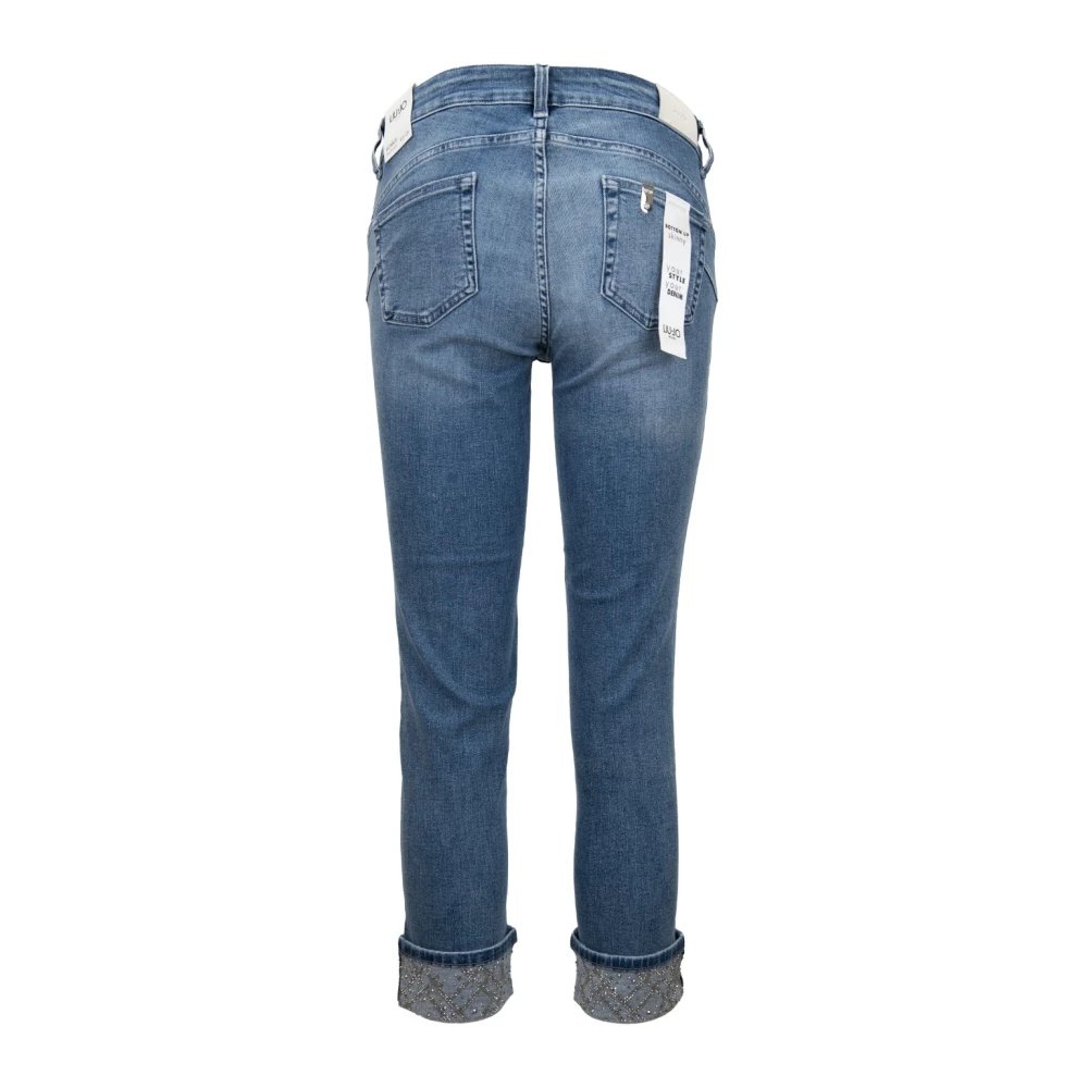 Liu Jo Dames Jeans met Rits en Knoop Blue Dames