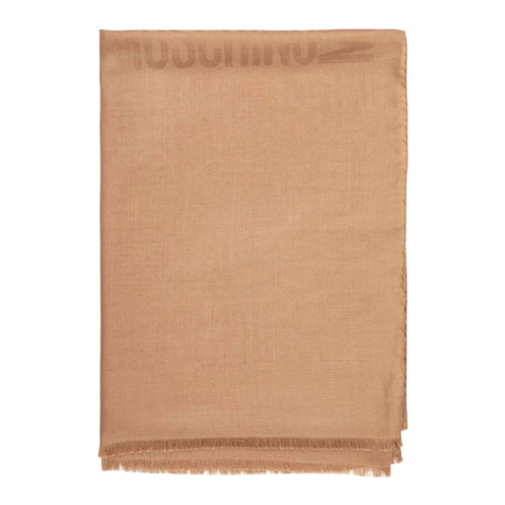 Moschino Gefranjerde gebreide sjaal Beige Dames