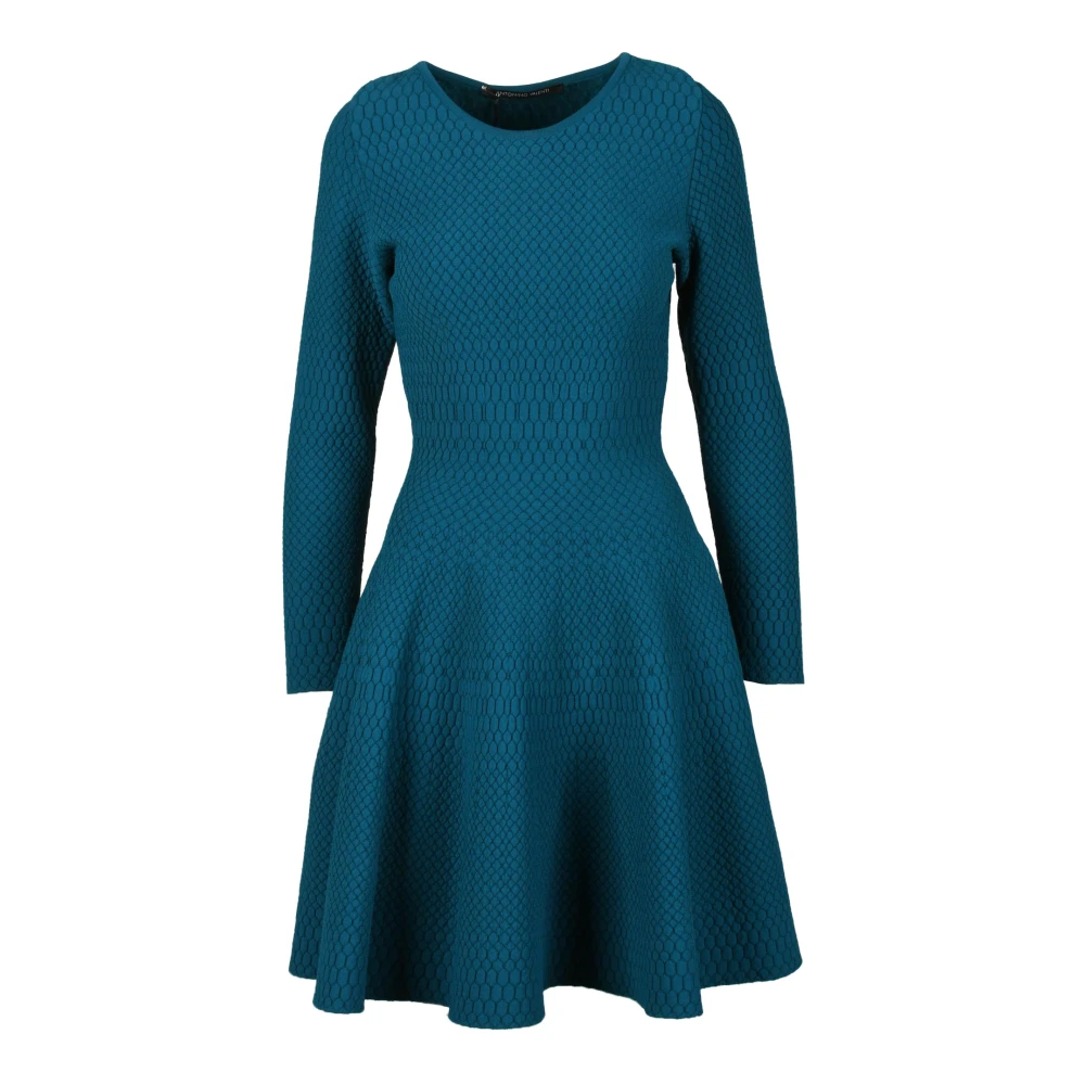 Antonino Valenti Elegante Damesjurk Viscose Mix Blue Dames