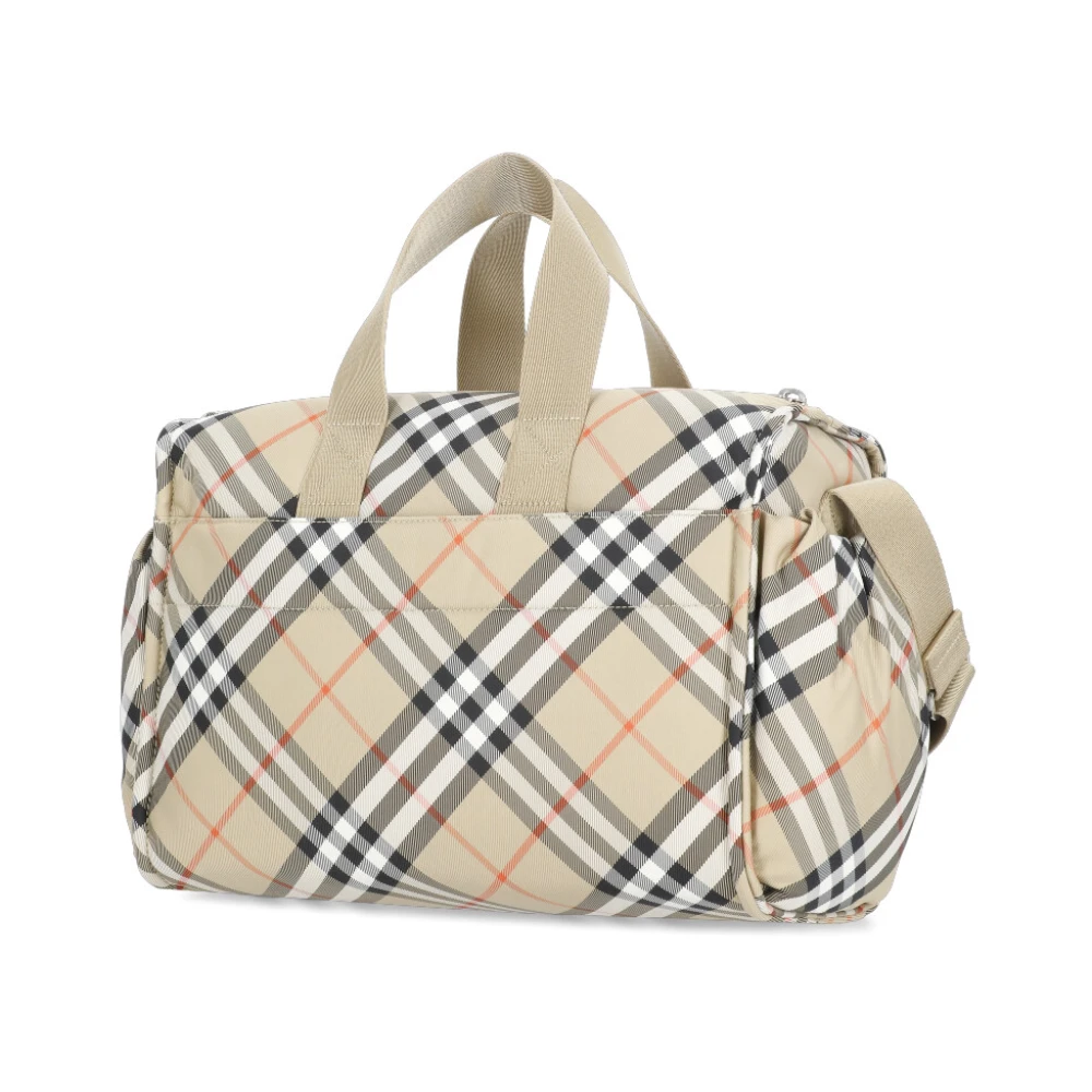 Burberry Kinderen Beige Duffel Tas Ruit Patroon Beige Dames