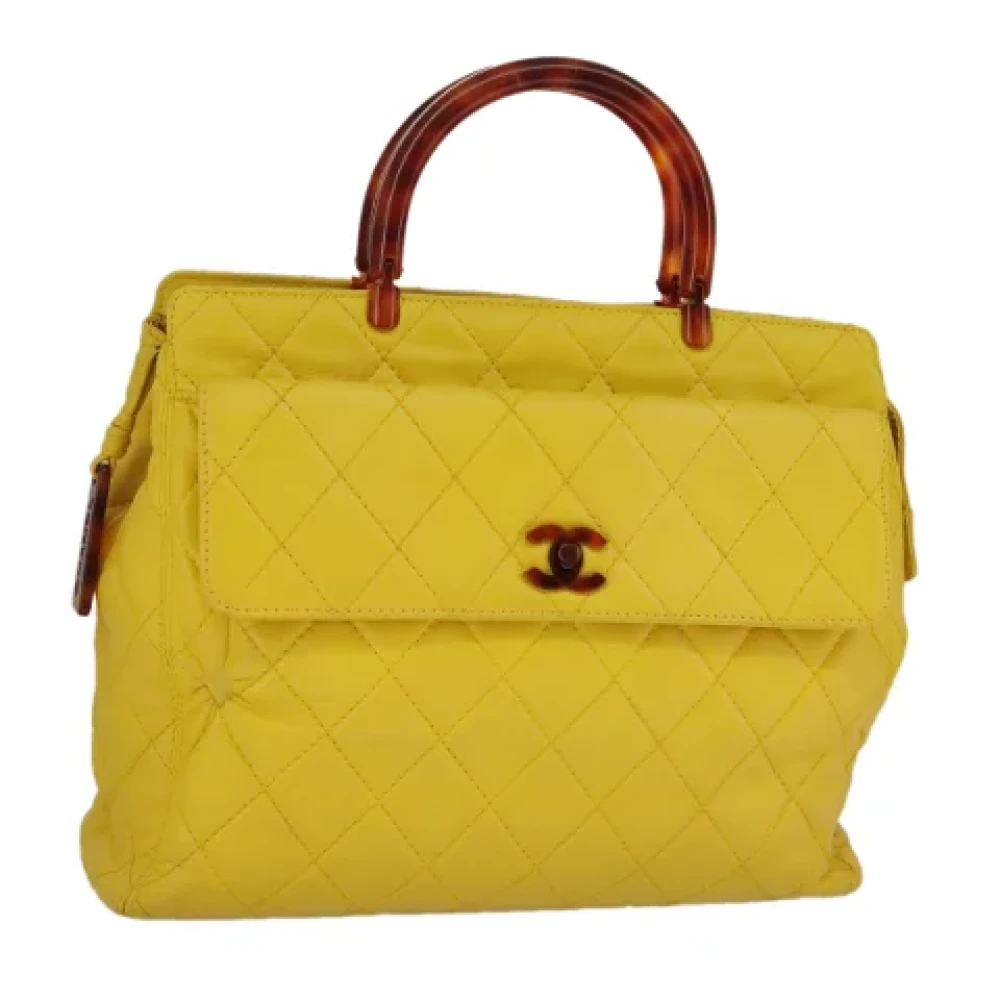 Chanel Vintage Pre-owned Leather handbags Yellow Dames