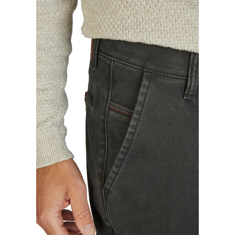 club of comfort Comfortabele platte voorkant broek met elastische tailleband en hemdstopper Gray Heren