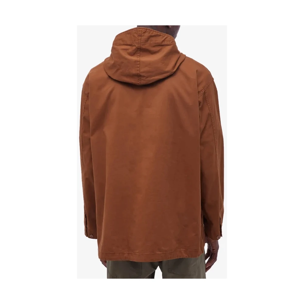 Engineered Garments Twill cagoule shirt geschuurd hoodie Brown Heren