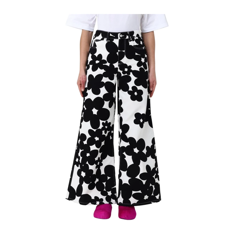Marni Mujer Floral Print Wide Leg Jeans