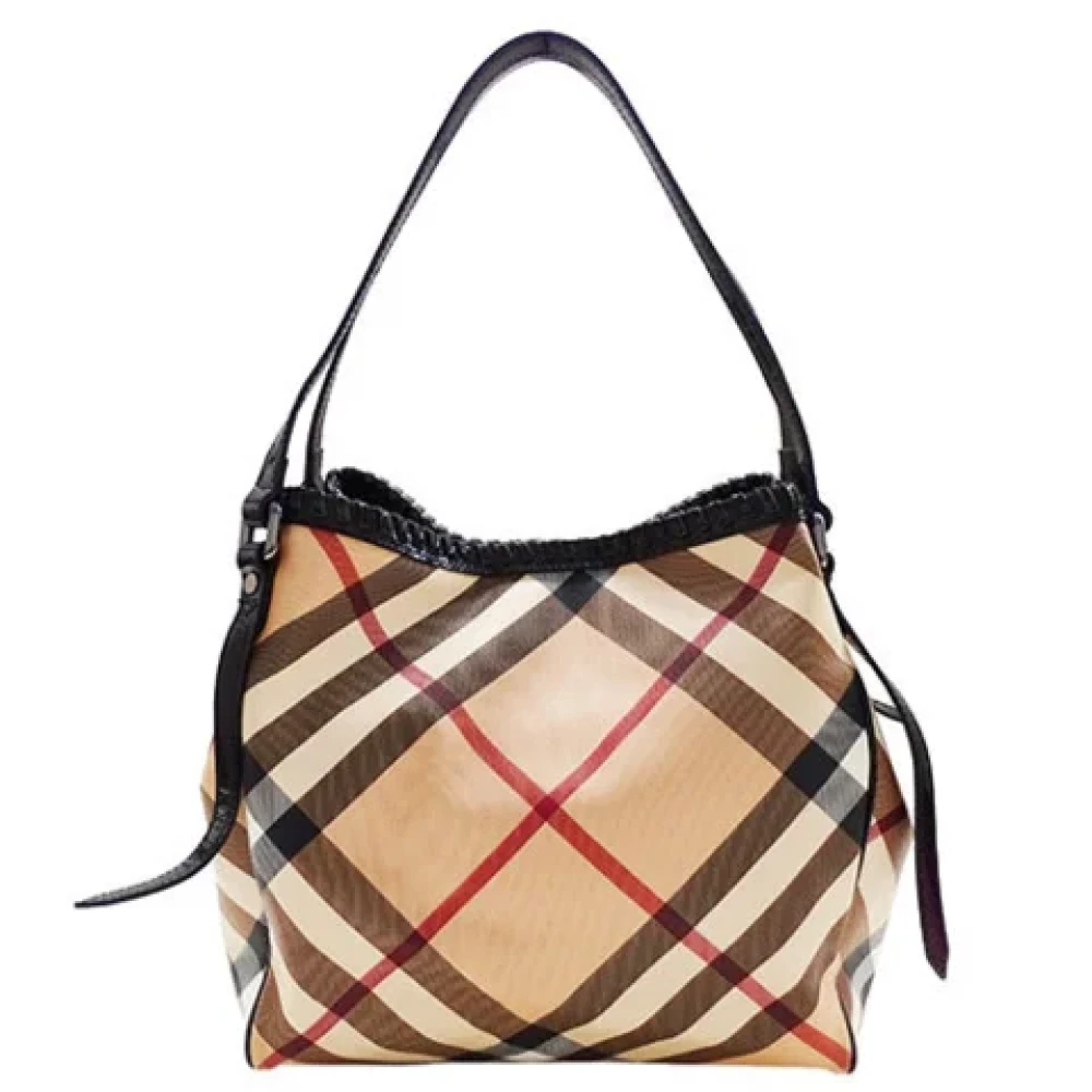 Burberry Vintage Pre-owned Plastic handbags Beige Dames