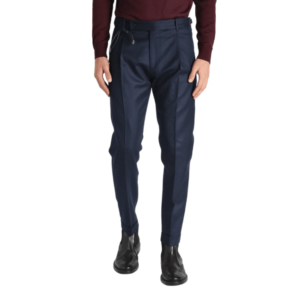Berwich Marine Chino Wol Maatwerk Broek Blue Heren