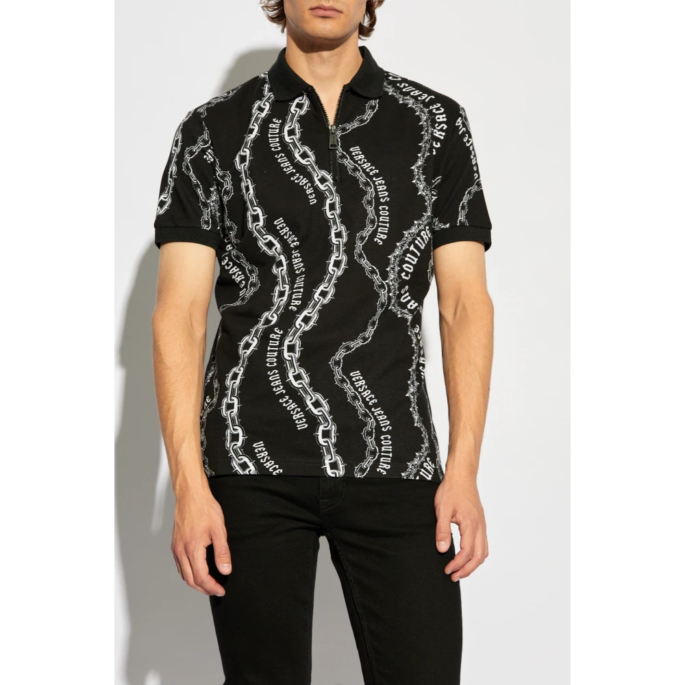 Versace Jeans Couture Polo met logo Black Heren