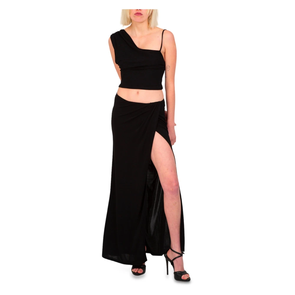 pinko Elegant Teroldego Crepe Skirt Black Dames