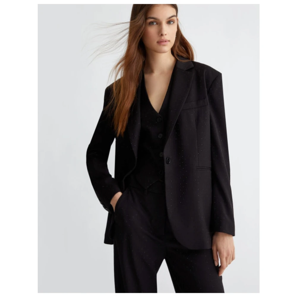 Liu Jo Chique Blazer met Eén Knoop in Zwart Black Dames