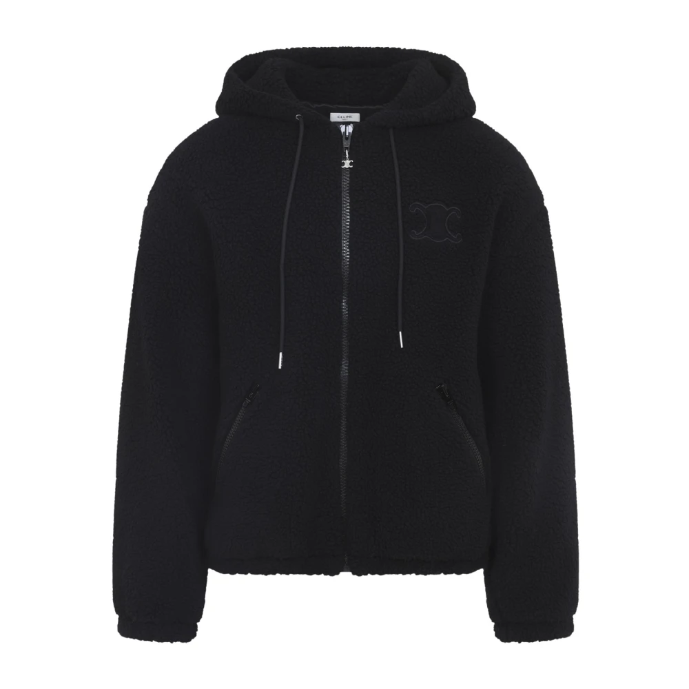Celine Men's Black Wool Hooded Jacket - Faux Fur & Shearling Jackets - L - Jackets