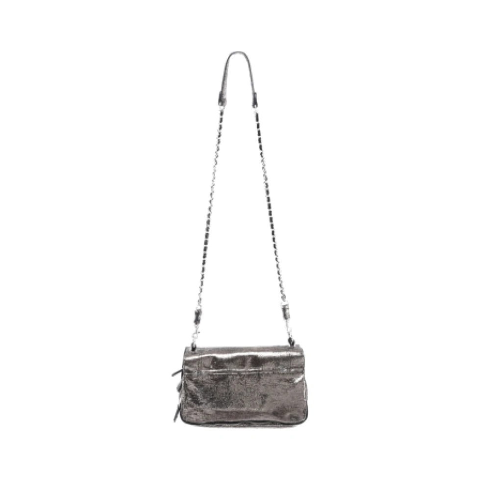 Jérôme Dreyfuss Lamé Champagne Leren Crossbody Tas Black Dames