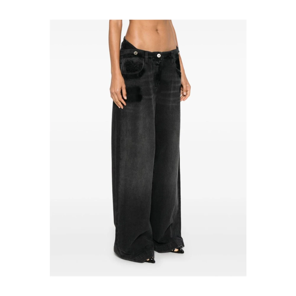 The Attico Zwarte Denim Jeans Broek Gray Dames