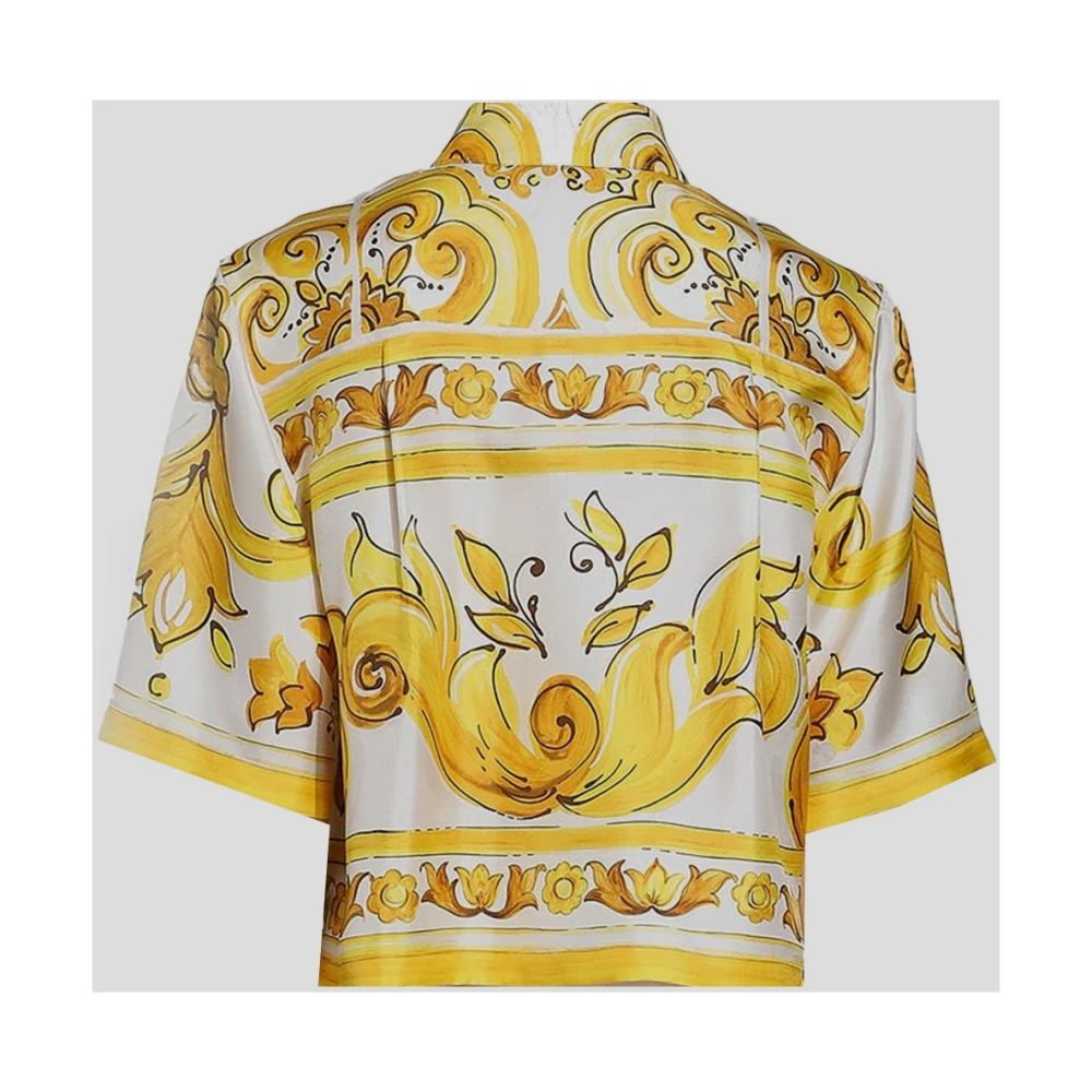 Dolce & Gabbana Zijden Crop Shirt Yellow Dames