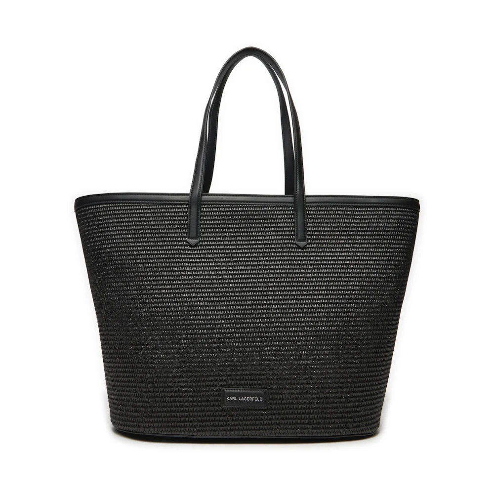 Karl Lagerfeld Zomer Raffia Tote Tas Black Dames
