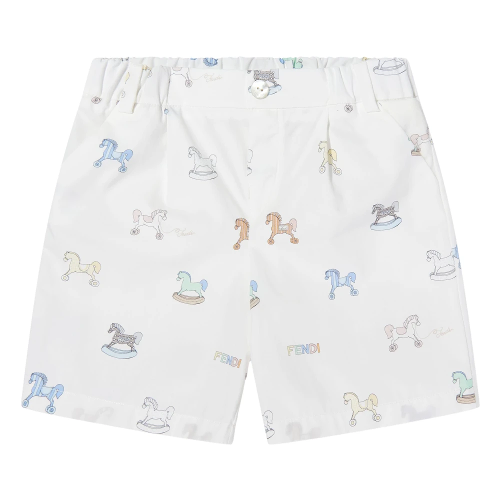 Fendi Boys White Toy Horse Shorts - Shorts - 3 Y - Kids