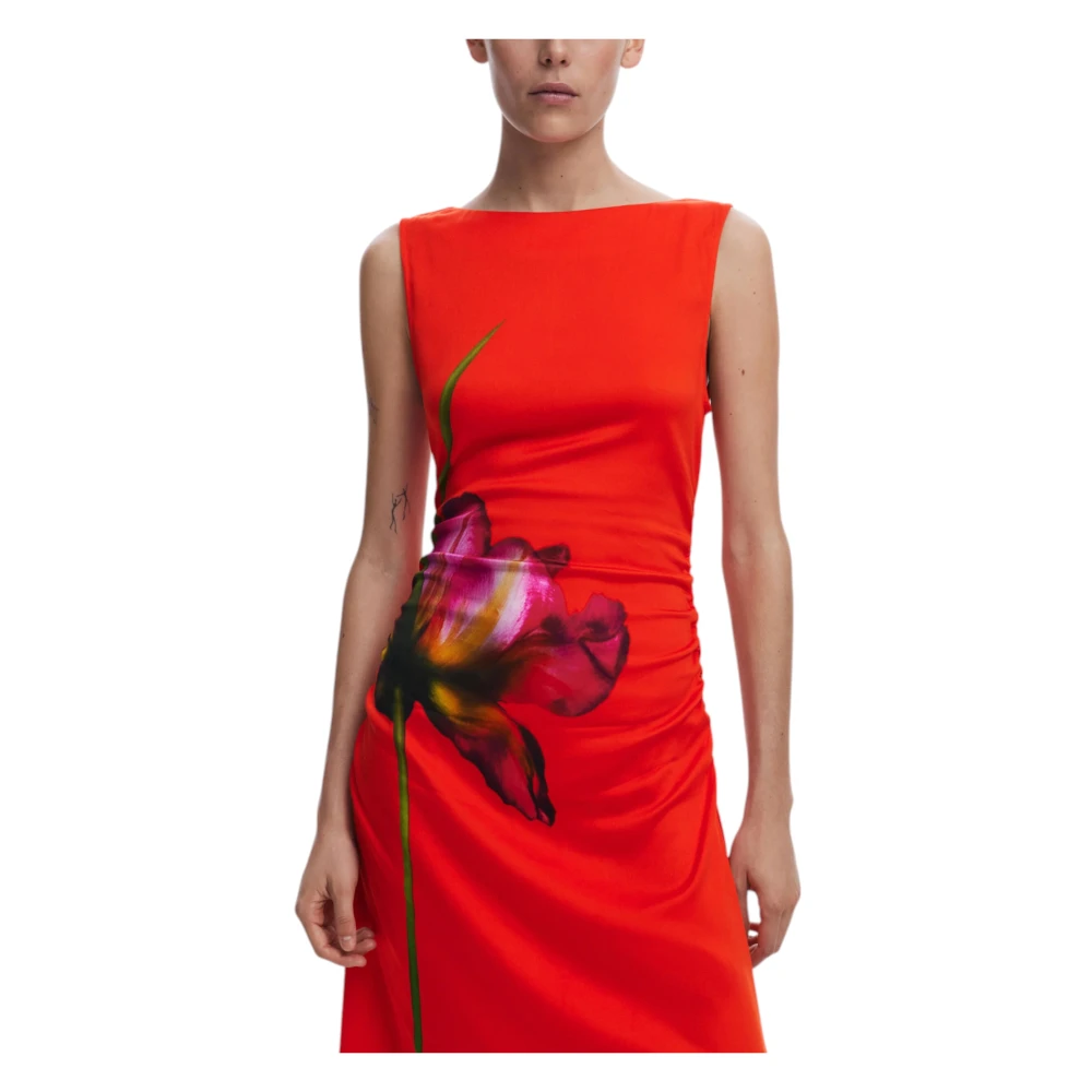 Desigual Lange Jurken Collectie in Viscose Mix Red Dames