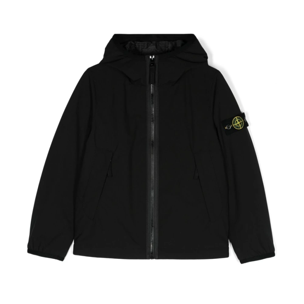 Stone Island Boys Black Light Jackets, 8 Y, Nero Outerwear For Aw24