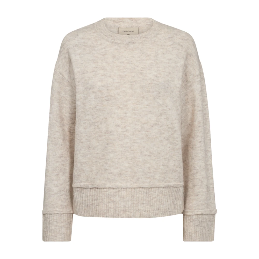 Freequent Beige Pullover met Drukknopen Beige Dames