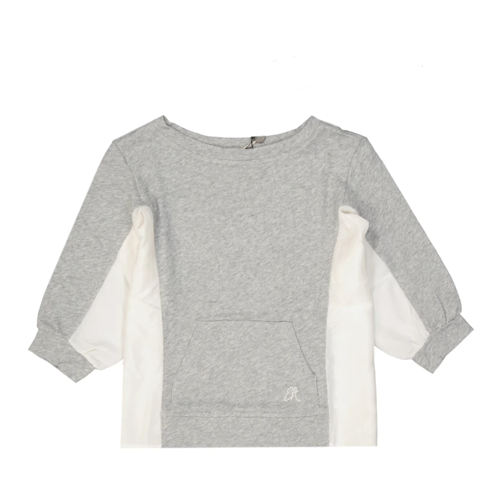 Emporio Armani Katoenen sweatshirt met kangoeroezak Gray Dames